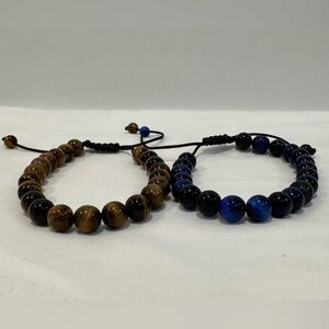 Cats eye and lapis bracelets